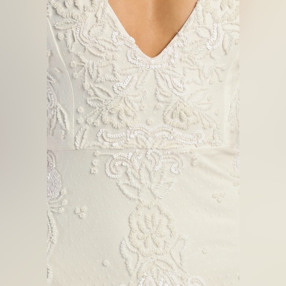 Passionate Romance white beaded sequin mermaid maxi gown - Picture 5 of 5